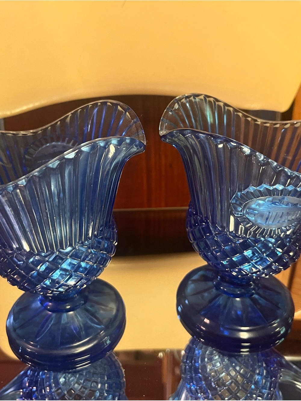 Decorative Cobalt Blue Avon Vase Pair